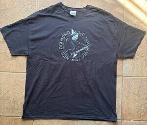 Vintage 2005 Neil Diamond World Tour Concert T-Shirt Black Hanes XXL
